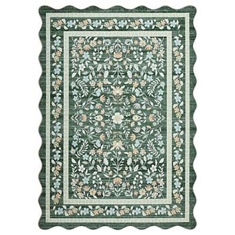 Floral Area Rug,Washable Non-Slip Boho Hallway Rug,Carpet Runner for Kitchen,Bathroom Bedroom