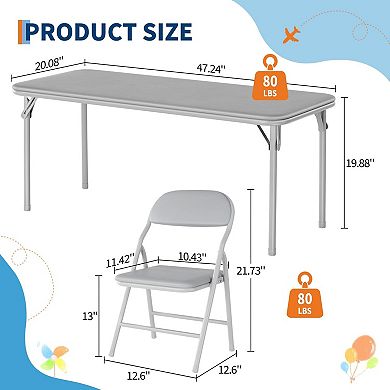 Folding Table Portable Anti-Slip Activity Table for Indoor/Outdoor, Space Saving for Classroom