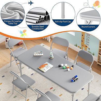 Folding Table Portable Anti-Slip Activity Table for Indoor/Outdoor, Space Saving for Classroom