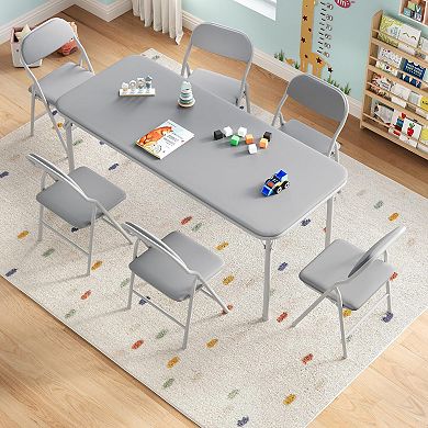 Folding Table Portable Anti-Slip Activity Table for Indoor/Outdoor, Space Saving for Classroom