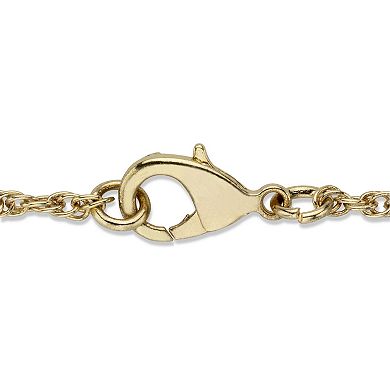 Men's Round Crystal-Wrapped Goldtone Cross Pendant Necklace 24"