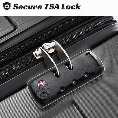 Trikiousd 2-Piece ABS Luggage Set with TSA Lock & Spinner Wheels