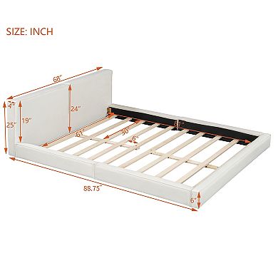 Trikiousd Velvet Upholstered Platform Bed with Solid Frame