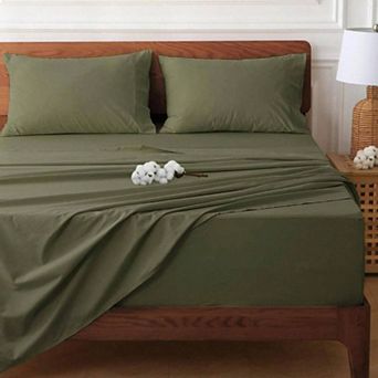 100% Cotton Extra Deep Pocket Cal King Sheet Set - Breathable, Soft, No Slipping