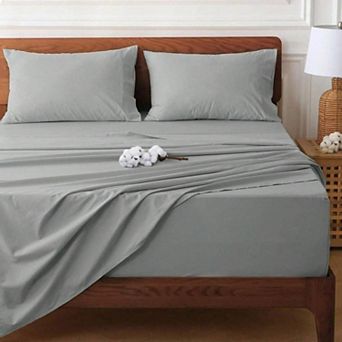 100% Cotton Extra Deep Pocket Cal King Sheet Set - Breathable, Soft, No Slipping