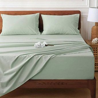 100% Cotton Extra Deep Pocket Cal King Sheet Set - Breathable, Soft, No Slipping