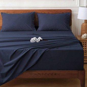 100% Cotton Extra Deep Pocket Cal King Sheet Set - Breathable, Soft, No Slipping