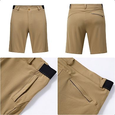 Men's Golf Shorts Flat-Front 9 Inseam Stretch Elastic Waist Casual Work Shorts