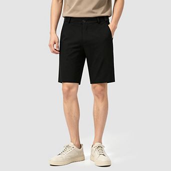 Men's Golf Shorts Flat-Front 9 Inseam Stretch Elastic Waist Casual Work Shorts