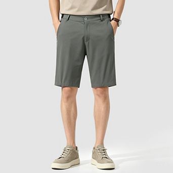 Men's Golf Shorts Flat-Front 9 Inseam Stretch Elastic Waist Casual Work Shorts