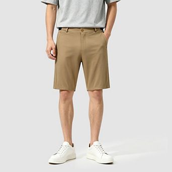Men's Golf Shorts Flat-Front 9 Inseam Stretch Elastic Waist Casual Work Shorts
