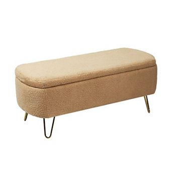 Trikiousd Modern Storage Ottoman Bench Upholstered Padded Seat with Safety Hinge