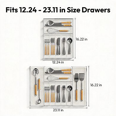 Expandable Adjustable Kitchen Drawer Organizer Multipurpose 9 Compartments