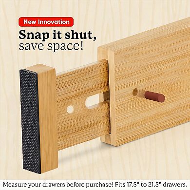 Expandable Bamboo Drawer Dividers Spring Loaded Organizers for Clothes Kitchen Utensils Dresser