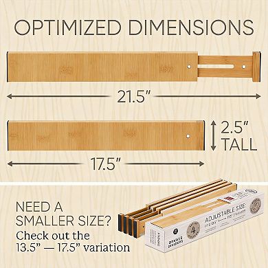 Expandable Bamboo Drawer Dividers Spring Loaded Organizers for Clothes Kitchen Utensils Dresser