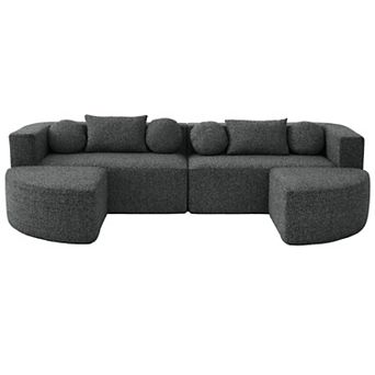 Trikiousd Modular Boneless Sectional Sofa with Deep Seating and Curved Design