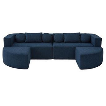 Trikiousd Modular Boneless Sectional Sofa with Deep Seating and Curved Design