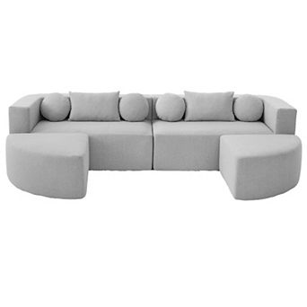 Trikiousd Modular Boneless Sectional Sofa with Deep Seating and Curved Design