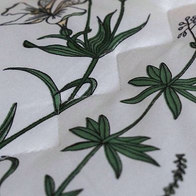 Comforter Set with 2 Pillow Shams, Floral Print, 100% Cotton Shell, All-Season