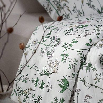 Comforter Set with 2 Pillow Shams, Floral Print, 100% Cotton Shell, All-Season