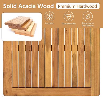 Trikiousd Outdoor Acacia Wood & Rope Patio Sofa Set