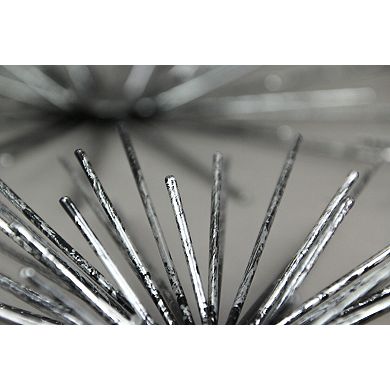 Aged Silver Finish Mid-Century Modern Atomic Star Burst Wall Sculptures Set of 3