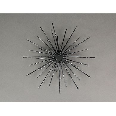 Aged Silver Finish Mid-Century Modern Atomic Star Burst Wall Sculptures Set of 3