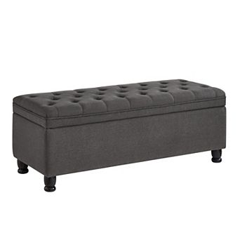 Trikiousd Tufted Storage Bench Upholstered Entryway Bench with Wooden Legs