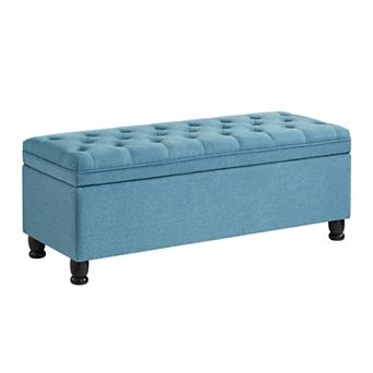 Trikiousd Tufted Storage Bench Upholstered Entryway Bench with Wooden Legs