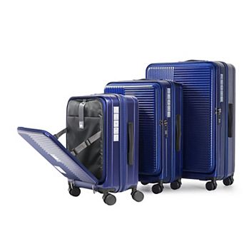 Trikiousd 3 pc Hardshell Luggage Set with Front Opening & TSA Lock