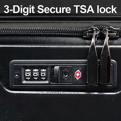 Trikiousd 3-Piece Hardshell Luggage Set with Front Opening & TSA Lock