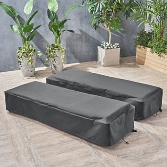 Chaise Lounge Set Cover (Set of 2) Gray Waterproof Furniture Protector