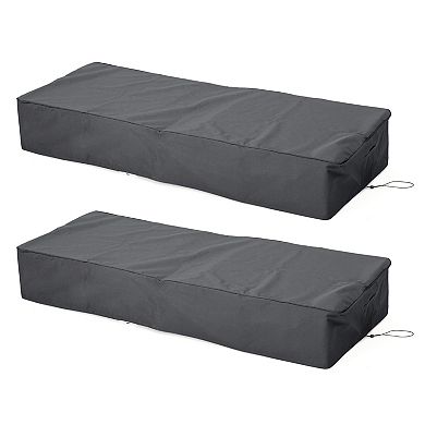 Chaise Lounge Set Cover (Set of 2) Gray Waterproof Furniture Protector