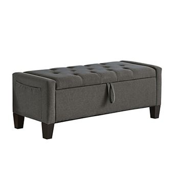 Trikiousd Storage Ottoman Bench with Safety Hinge Upholstered Tufted Seat