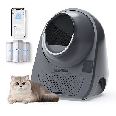 CATLINK Pro-X Self-Cleaning Litter Box: Smart App Control, Pinch-Free Safety for Multiple Cats