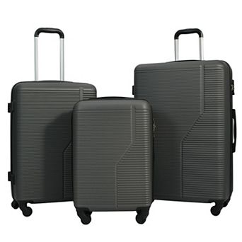 Trikiousd 3 pc ABS Luggage Set with Spinner Wheels & TSA Lock