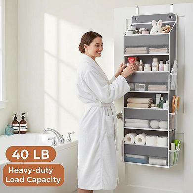 4-Tier Over The Door Organizer Detachable Hanging Storage With Pockets Clear Visibility