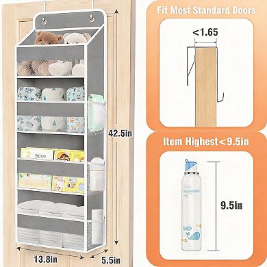 4-Tier Over The Door Organizer Detachable Hanging Storage With Pockets Clear Visibility