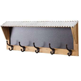 Rustic Farmhouse Style Wooden Chalkboard Wall Hook Coat Rack
