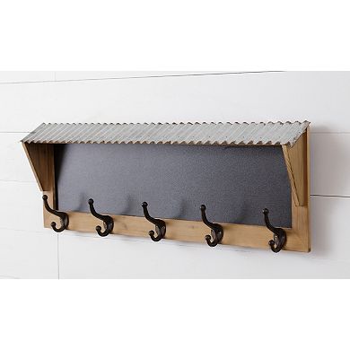 Rustic Farmhouse Style Wooden Chalkboard Wall Hook Coat Rack
