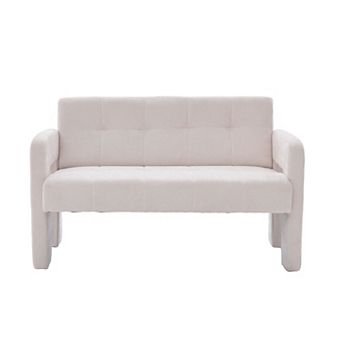 Trikiousd Nordic Modern Chenille Loveseat Sofa with Ergonomic Armrests