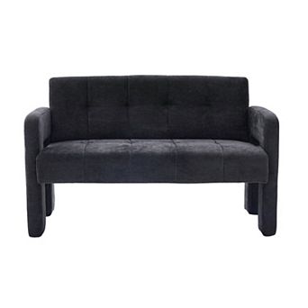 Trikiousd Nordic Modern Chenille Loveseat Sofa with Ergonomic Armrests