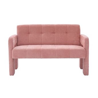 Trikiousd Nordic Modern Chenille Loveseat Sofa with Ergonomic Armrests