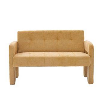 Trikiousd Nordic Modern Chenille Loveseat Sofa with Ergonomic Armrests