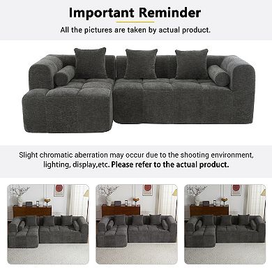 Trikiousd 101.2" Modular Sectional Sofa with Deep Seating and Side Pockets
