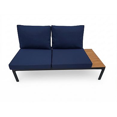 Trikiousd Outdoor Patio Rattan Sofa Set with Cushions and Coffee Table