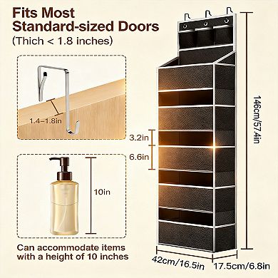 Hanging Yarn Storage Organizer Large Capacity 13 Mesh Bags Over Door Knitting Crochet Holder