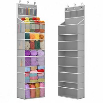 Hanging Yarn Storage Organizer Large Capacity 13 Mesh Bags Over Door Knitting Crochet Holder