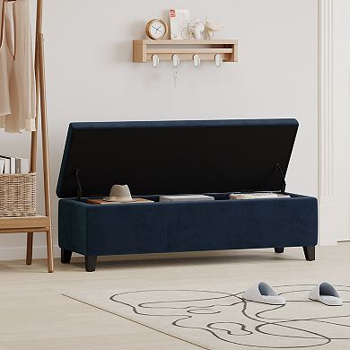 Trikiousd Upholstered Storage Ottoman Bench with Hidden Compartment for Entryway Bedroom Living Room
