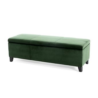 Trikiousd Upholstered Storage Ottoman Bench with Hidden Compartment for Entryway Bedroom Living Room